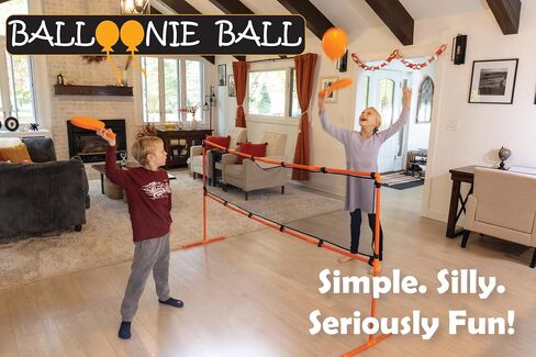 Balloonie Ball - Indoor Balloon Volleyball Game - Foam Paddles, Sturdy Net & Balloons - 9 Games in 1 Set - Active Family Fun - Screen-Free Entertainment - Birthday Parties (Full Size Balloonie Ball) in Saudi Arabia