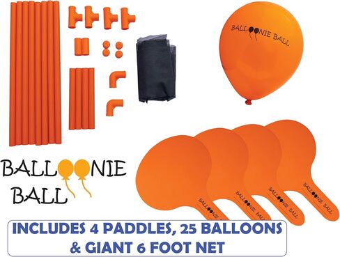 Balloonie Ball - Indoor Balloon Volleyball Game - Foam Paddles, Sturdy Net & Balloons - 9 Games in 1 Set - Active Family Fun - Screen-Free Entertainment - Birthday Parties (Full Size Balloonie Ball) in Saudi Arabia