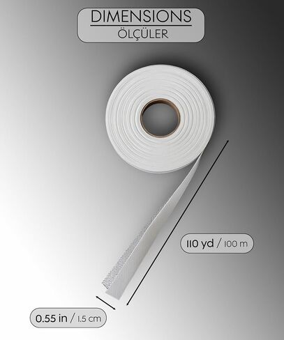 Iron on Hemming Tape Net Double Sided 0.55 in x 110 yd - No Sew Hem Tape for Pants, Curtains, Drapes, Fabric - Extra Strong Stitch Witchery - Breathable, Durable and Washable in Saudi Arabia