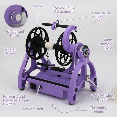 TsoLay 12V Electric Spinning Wheel, Professional Yarn Spinning Wheel Kit, Forward and Reverse, Max Speed 800rpm, Using Carbon Fiber Flywheel Arm and 4X Ball Bearings, for Yarn Weaving in Saudi Arabia