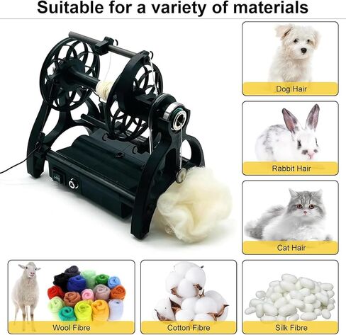 TsoLay 12V Electric Spinning Wheel, Professional Yarn Spinning Wheel Kit, Forward and Reverse, Max Speed 800rpm, Using Carbon Fiber Flywheel Arm and 4X Ball Bearings, for Yarn Weaving in Saudi Arabia