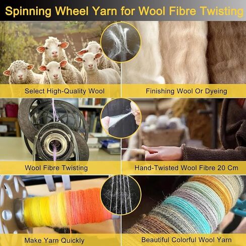 Yarn Spinner Kit, 12V Electric Spinning Wheel with 3 Bobbins, Small Yarn Winder, Infinite Speed Regulation, 4 oz Capacity in Saudi Arabia
