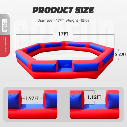 Inflatable Gaga Ball Pit 17FT with Built-in Blower, Portable Large Gaga Ball Pit for Indoor & Outdoor Activities, Inflatable Sport Games, Family Activities in Saudi Arabia