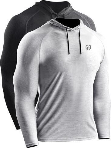 NELEUS Men's Running Shirt Long Sleeve Workout Shirts with Hoods in Kuwait