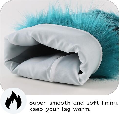 Peecabe Winter Women Faux Fur Fluffy Leg Warmers Fuzzy Long Boot Covers Furry For Christmas in Kuwait