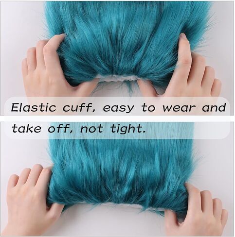 Peecabe Winter Women Faux Fur Fluffy Leg Warmers Fuzzy Long Boot Covers Furry For Christmas in Kuwait