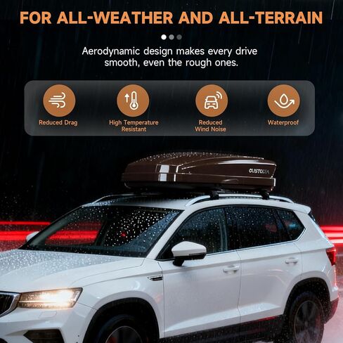 62 Inch Diamond Black Rooftop Cargo Box Carrier, Large 14 Cubic Feet Car Top Mount Travel Luggage Storage, Dual Side Opening, Heavy Duty Waterproof Rooftop Storage Box with Security Keys in Saudi Arabia