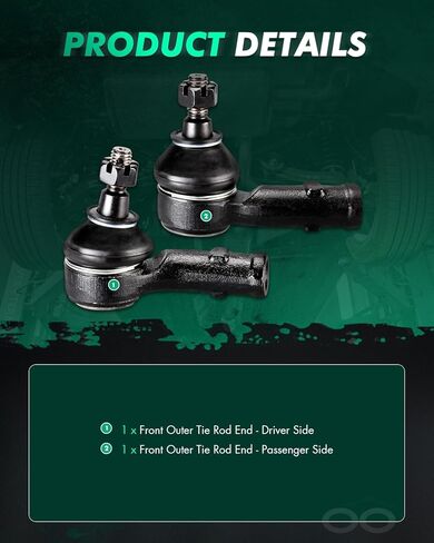 SCITOO 2pcs Suspension Kit Front Outer Tie Rod End - Driver Side Outer Tie Rod End - Passenger Side fit for 2008-2011 for Ford Focus ES800304 ES800305 in Saudi Arabia