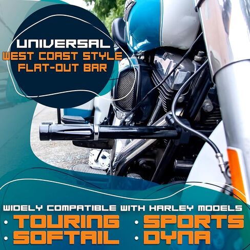 Crash Bar Engine Guard للطرق السريعة شريط الطريق السريع لـ Harley Touring Sports 883 softail dyna Street Bob Fat bob Breakout Low Rider V-Rod Deluxe (أسود لامع) in Kuwait