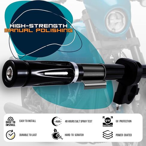 Crash Bar Engine Guard للطرق السريعة شريط الطريق السريع لـ Harley Touring Sports 883 softail dyna Street Bob Fat bob Breakout Low Rider V-Rod Deluxe (أسود لامع) in Kuwait