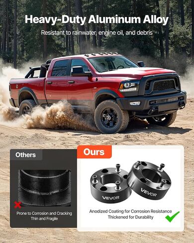 VEVOR 3 Inch Front and 2 Inch Rear Leveling Lift Kit for 2007-2023 Silverado 1500 2WD/4WD, 2007-2023 Sierra 1500 2WD/4WD, Chassis Level Kit with 2 Front Strut Spacers, 2 Rear Lift Blocks, 2 U-Bolts in Saudi Arabia