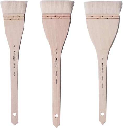 3PCS Wool Paint Brushes with Copper Wire Base for Wall and Oil Painting Lightweight Hand Drawing Brushes for Smooth Pigment Application and Versatile Art Craft Tool in Saudi Arabia