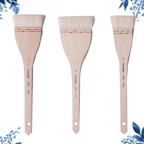 3PCS Wool Paint Brushes with Copper Wire Base for Wall and Oil Painting Lightweight Hand Drawing Brushes for Smooth Pigment Application and Versatile Art Craft Tool in Saudi Arabia