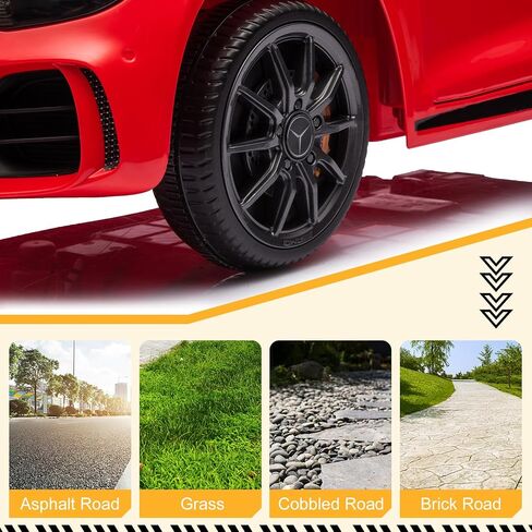 Winado 12V Ride on Car, Licensed Mercedes Benz AMG GTR Battery Powered Electric Vehicle, w/Parent Remote, Wider Seat, LED Lights, Openable Doors, MP3 Player, Smooth Start, 3 Speeds - Black in Saudi Arabia