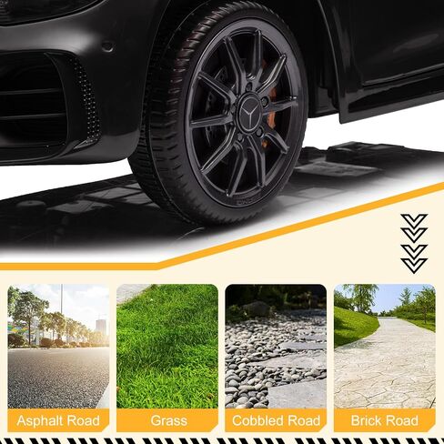 Winado 12V Ride on Car, Licensed Mercedes Benz AMG GTR Battery Powered Electric Vehicle, w/Parent Remote, Wider Seat, LED Lights, Openable Doors, MP3 Player, Smooth Start, 3 Speeds - Black in Kuwait