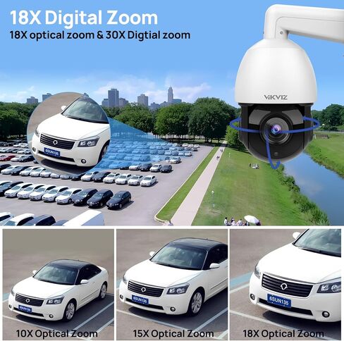 كاميرا IP خارجية بدقة 8 ميجابكسل PTZ PoE مع ممسحة، تتبع تلقائي، تكبير بصري 30× مع رؤية ليلية بالأشعة تحت الحمراء بطول 262 قدم، اكتشاف الإنسان/المركبة، محادثة ثنائية الاتجاه، متوافقة مع Hikvision(4818X-IRC) in Kuwait