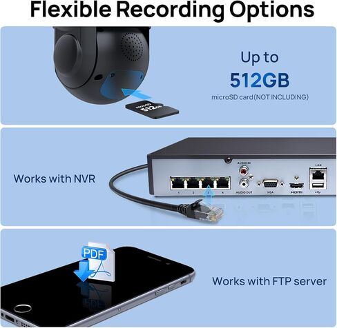 كاميرا IP خارجية بدقة 8 ميجابكسل PTZ PoE مع ممسحة، تتبع تلقائي، تكبير بصري 30× مع رؤية ليلية بالأشعة تحت الحمراء بطول 262 قدم، اكتشاف الإنسان/المركبة، محادثة ثنائية الاتجاه، متوافقة مع Hikvision(4818X-IRC) in Kuwait