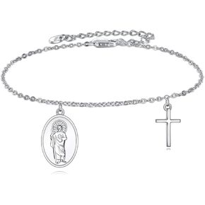 سوار AXELUNA St Andrew من الفضة الإسترلينية عيار 925 سوار حامي ديني سانت أندرو هدية مجوهرات للرجال والنساء in Kuwait