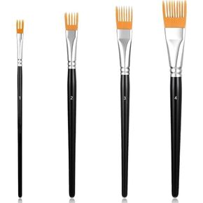 مجموعة مشط فرشاة طلاء 4 قطع - فرش حبيبات احترافية للطلاء الأكريليك، فرشاة طلاء للأكريليك والزيت والألوان المائية in Kuwait