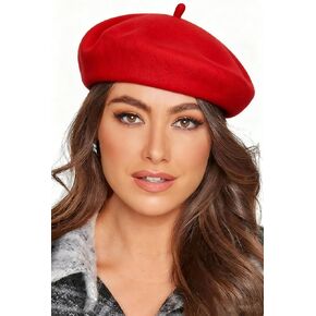 Womens Wool French Beret Hat - Classic Solid Color Artist Hat in Saudi Arabia