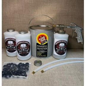Gallon Lanolin Fluid Undercoating Film Black, Pro Undercoating Spray Gun, 2 Wands, 3 White Quart Bottles, and 50 Rust Plugs in Kuwait