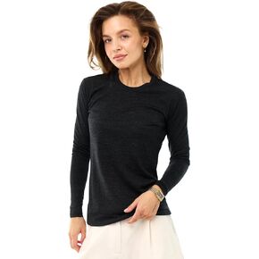 Merino Wool Base Layer Women - 100% Merino Wool Shirt Women Thermal Underwear Long Sleeve T-Shirt for Hiking (Small, 170 Teak Beige) in Kuwait