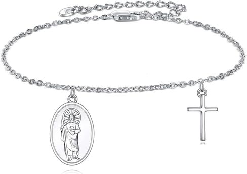 سوار AXELUNA St Andrew من الفضة الإسترلينية عيار 925 سوار حامي ديني سانت أندرو هدية مجوهرات للرجال والنساء in Saudi Arabia