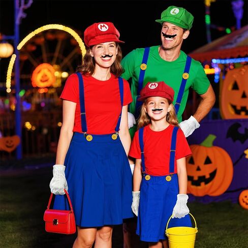 Men Caps Set with Faux Mustaches Gloves Party Cosplay Accessories Halloween Costume in Saudi Arabia