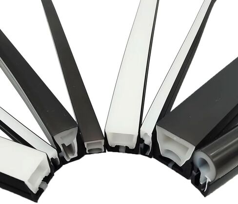 أنبوب جل سيليكا نيون LED أسود 1M-10M - مقاوم للماء، أنبوب حبل ناعم يحجب الضوء لأضواء الشريط المرنة، حتى الإضاءة بدون بقع (T2020 أسود بالكامل، 2M) in Kuwait