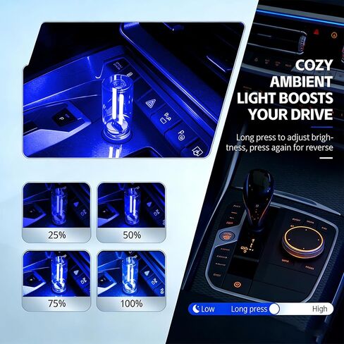 4 قطع إضاءة USB للسيارة، إضاءة محيطة LED مع خاصية التعتيم باللمس. يمكن تعديل السطوع مما يجعله مناسبًا للسيارات وغرف النوم والممرات (1أحمر&1أزرق&1أخضر&1أرجواني) in Kuwait