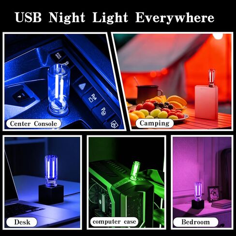 4 قطع إضاءة USB للسيارة، إضاءة محيطة LED مع خاصية التعتيم باللمس. يمكن تعديل السطوع مما يجعله مناسبًا للسيارات وغرف النوم والممرات (1أحمر&1أزرق&1أخضر&1أرجواني) in Kuwait