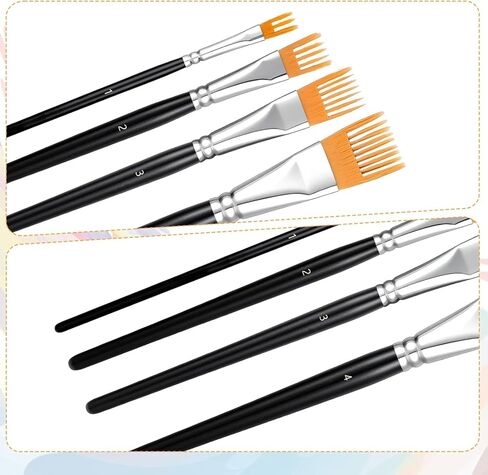 مجموعة مشط فرشاة طلاء 4 قطع - فرش حبيبات احترافية للطلاء الأكريليك، فرشاة طلاء للأكريليك والزيت والألوان المائية in Kuwait