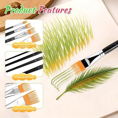 مجموعة مشط فرشاة طلاء 4 قطع - فرش حبيبات احترافية للطلاء الأكريليك، فرشاة طلاء للأكريليك والزيت والألوان المائية in Kuwait