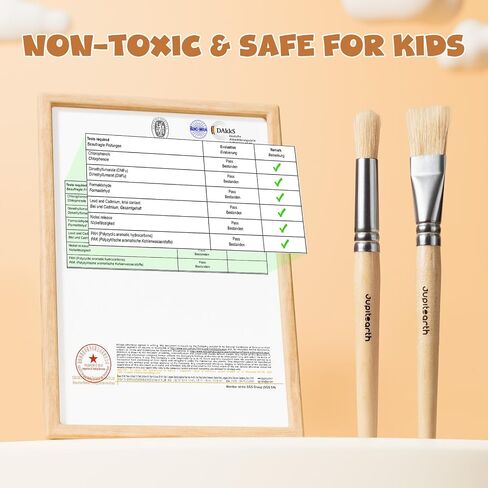 Jumbo Paint Brushes for Kids, Easy Grip Round and Flat Toddler Paint Brushes with Natural Wood Handles for Washable Paint and Acrylic Paint, 10 Pcs in Saudi Arabia