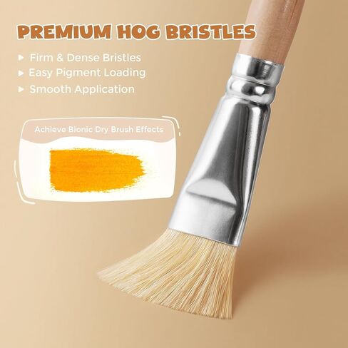 Jumbo Paint Brushes for Kids, Easy Grip Round and Flat Toddler Paint Brushes with Natural Wood Handles for Washable Paint and Acrylic Paint, 10 Pcs in Saudi Arabia