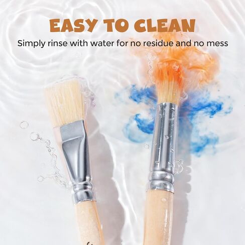 Jumbo Paint Brushes for Kids, Easy Grip Round and Flat Toddler Paint Brushes with Natural Wood Handles for Washable Paint and Acrylic Paint, 10 Pcs in Saudi Arabia