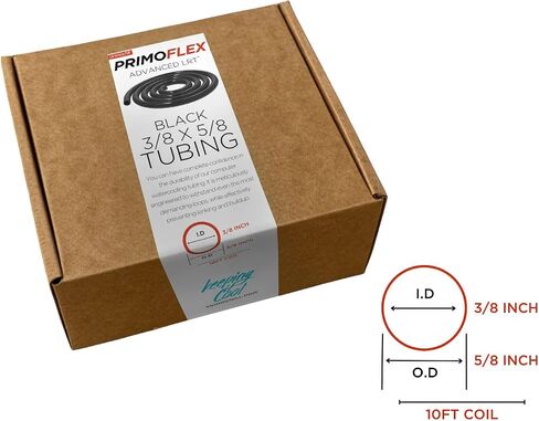 PrimoChill PrimoFlex LRT Custom Watercooling Flexible Tubing -3/8in.ID x 5/8in.OD, 10 feet Bundled with System Prep and Coolant, Made with Premium Materials, Proudly Made in the USA - Crystal Clear in Saudi Arabia