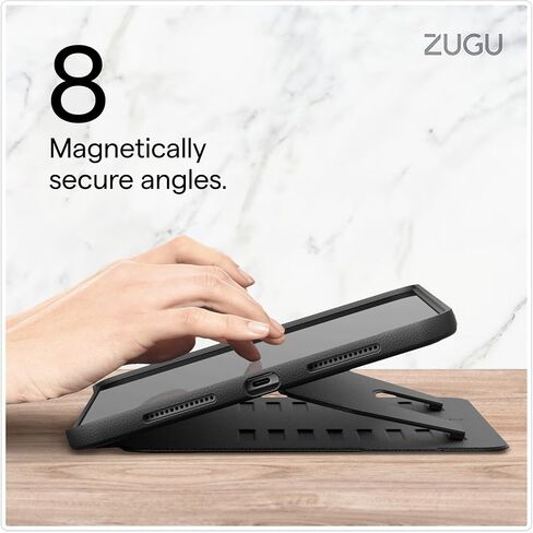 ZUGU Case for iPad 10th/11th Generation (A16) 10.9 inch 2022/2025 [Black] | Ultra Slim Protective Cover, Apple Pencil Holder, Convenient 8-Angle Magnetic Stand, Auto Sleep/Wake Function in Saudi Arabia