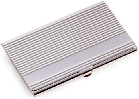 International Silver Plated Business Card Case with Lined Design in Saudi Arabia