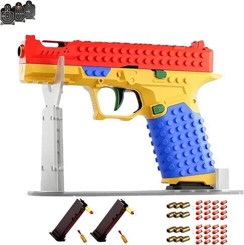 مجموعة مقبض كتلة البناء التكتيكية DIY من Bazilbazos، مسدس لعبة بناء Bazilbazos، مضحك DIY، مسدس كتلة مع حامل عرض، مليء بالإبداع لأنشطة الفريق (#1) in Kuwait