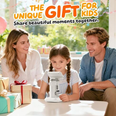 1600X Microscope for Kids, 4K 4.0" Digital Screen Kids Microscopes with Slides Kit, Educational Science Toys for Christmas Birthday Gifts for 3-14 Year Old Children Students in Kuwait