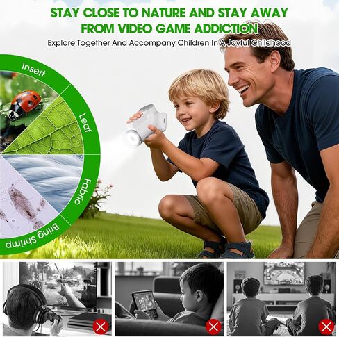 Microscope for Kids, 1600X 4K 2.0" Screen Handheld Microscope, Science Kits for Kids Age 5-7, STEM Toys, Educational Toys, Toys and Gifts for Boys and Girls Age 5, 6, 7, 8, 9 and Up in Saudi Arabia