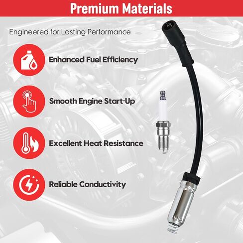 High Performance Spark Plugs and Wires Fit for 1999-2013 Chevy Silverado 1500 2500 Tahoe Suburban Avalanche GMC Sierra Yukon Escalade, Replace for 9748HH 9748UU 41-162 41-110, with 4.8 5.3 6.0 6.2 V8 in Saudi Arabia