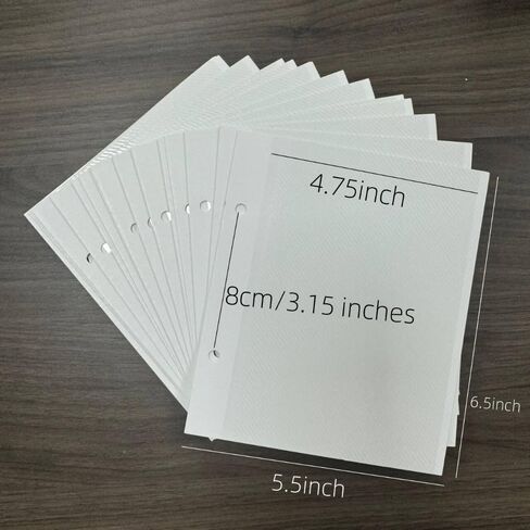 50 Sheets White Photo Album Pages,Photo Album Refill Pages 4x6 Inch Self Adhesive Double Sided 2 Hole Punched Photo Mounting Sheets Picture Sleeves for 2 Ring Fit 2x3 4x6 Photos Stamps Recipe Cards in Saudi Arabia