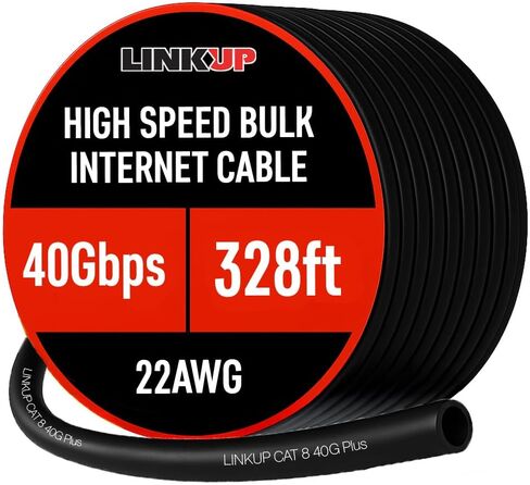 LINKUP - كابل إيثرنت Cat8 S/FTP 22AWG كابل صلب مفحوص | 2000 ميجا هرتز (2 جيجا هرتز) حتى 40 جيجابت في الثانية | أسلاك هيكل شبكة إيثرنت LAN من الجيل الخامس المستقبلية 40G |أصفر| 100 متر بالجملة (يتطلب الإنهاء) in Kuwait