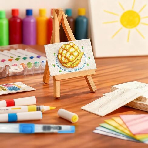 Rhevosil 57 Pcs Magic Foam Texture Painting Kit, Magical 3D Effect Painting Kit, Including 35 Pcs Foam Texture Paper, 12 Colors Acrylic Paint Markers, DIY Bubble Drawing Pens Art Supplies in Kuwait