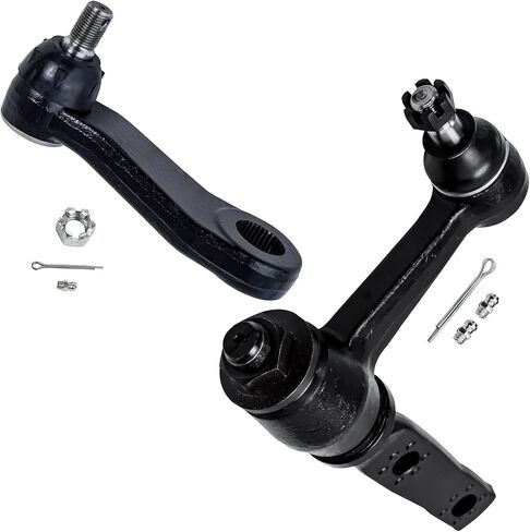 محور ديترويت - طقم صندوق تروس أمامي 3 قطع لـ 97-03 Ford F-150، 01-02 إكسبيديشن، 97-99 F-250، صندوق تروس توجيه كهربائي Idler Pitman Arm 1997 1998 1999 2000 2001 2002 2003 استبدال in Kuwait