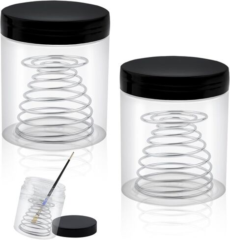 أداة تنظيف فرش الطلاء - عبوة من قطعتين من كوب تنظيف الفرش مع ملف زنبركي قابل للإزالة للزيت والأكريليك ولوازم الرسم بالألوان المائية in Kuwait