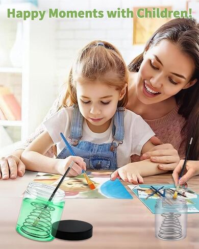 أداة تنظيف فرش الطلاء - عبوة من قطعتين من كوب تنظيف الفرش مع ملف زنبركي قابل للإزالة للزيت والأكريليك ولوازم الرسم بالألوان المائية in Kuwait