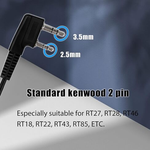 Retevis RT68 Walkie Talkies Earpiece with Mic, 2 pin Soft Earhook Headset, Compatible with Retevis RT22 RT21 RT68 H-777 RT22S RB29 Baofeng UV-5R 888S Kenwood Samcom pxton 2 Way Radio(10 Pack) in Kuwait
